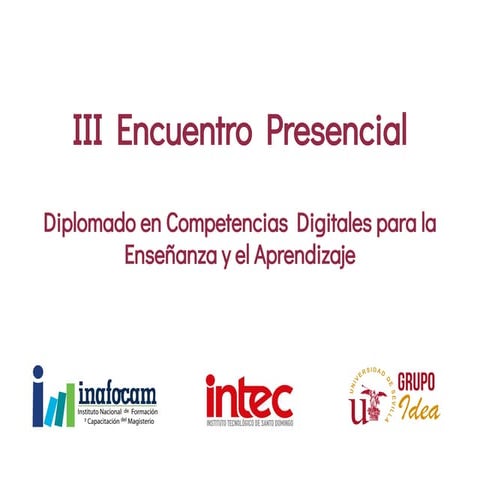 III taller presencial Diplomado CDD