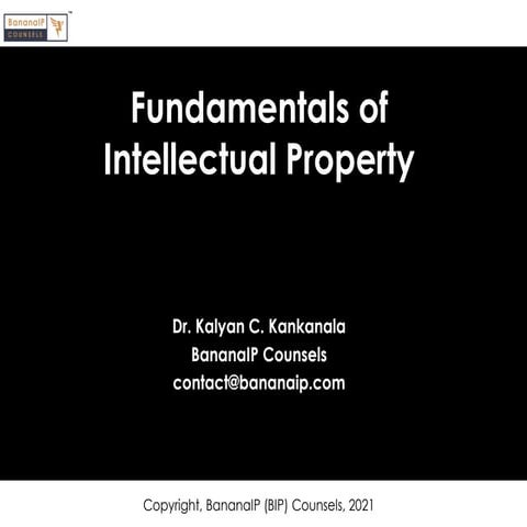 Fundamentals of  Intellectual Property