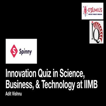 Innovation Quiz in Sci-Biz-Tech at IIMB
