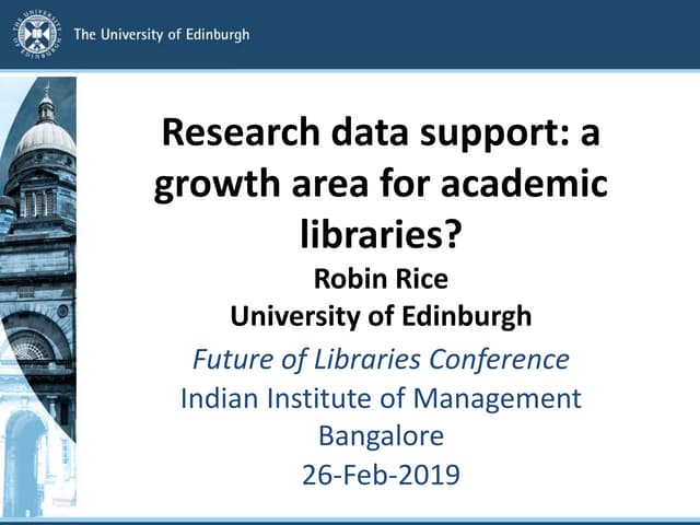 Research data support: a growth area for academic libraries?