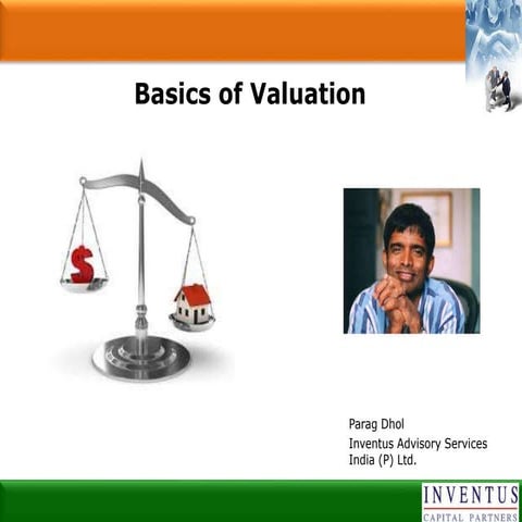 Valuation for startups by Parag Dhol of Inventus Capital @ NSRCEL of IIMB