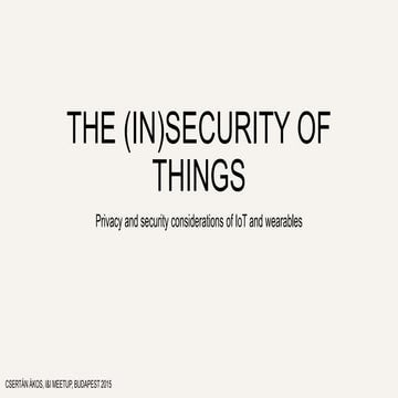 The (in)security of things