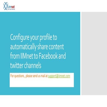 Automated posting on facebook and twitter for IIMnet members