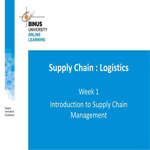 PPT1 - Introduction to Supply Chain Management