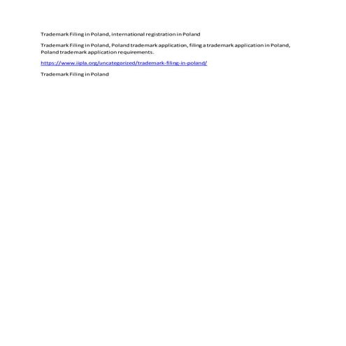 Picture of Trademark Filing in Poland, international registration in Poland | DOCX