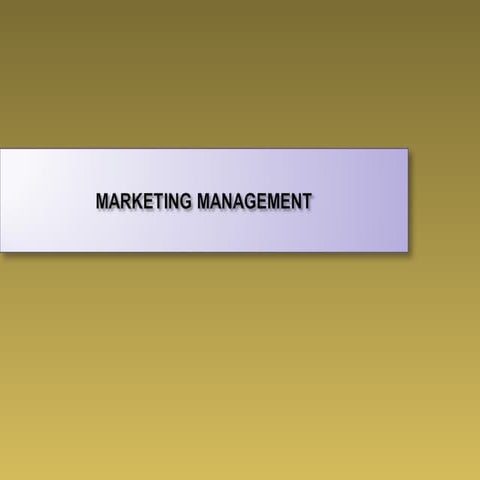 MARKETING MANAGEMENT