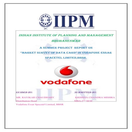 VODAFONE PROJECT BY KRISHNA MISHRA IIPM