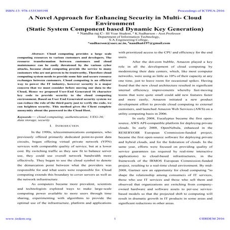 Iirdem a novel approach for enhancing security in multi  cloud environment