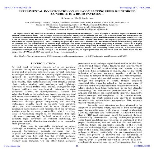 Iirdem experimental investigation on self compacting fiber reinforced concret...