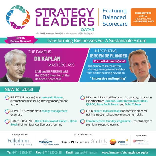 Strategy leaders: Prof. Robert Kaplan and Jeroen De Flander
