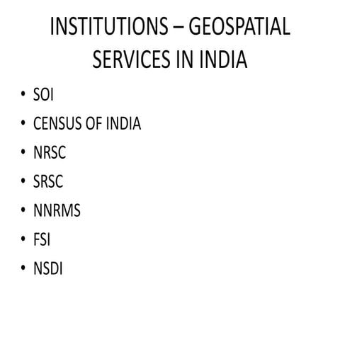 Iirs Institutions-Geospatial services in India