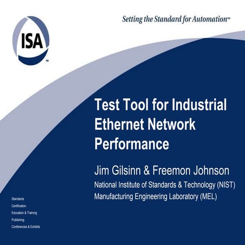 Test Tool for Industrial Ethernet Network Performance (June 2009)