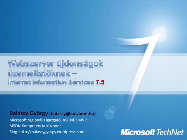 IIS 7.5 webszerver újdonságok
