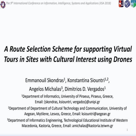 A Route Selection Scheme for supporting Virtual Tours in Sites with Cultural ...