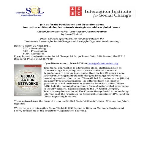 Book launch with LC Founder, Steve Waddell