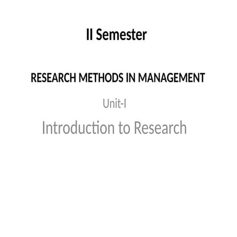 Research methodology in management aspects