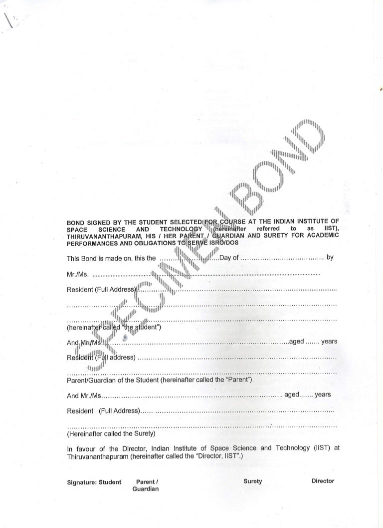 IIST B Tech student bond specimen copy Aerospace avionics Physical sc…