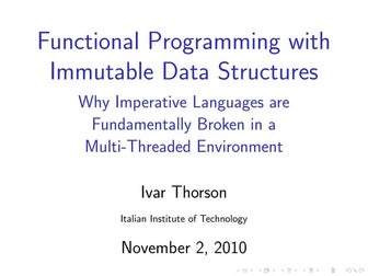 Functional Programming with Immutable Data Structures