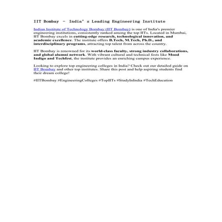 Indian institute od Technology Bombay... | PDF