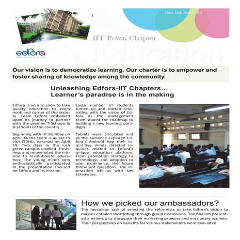 IIT Bombay chapter newsletter