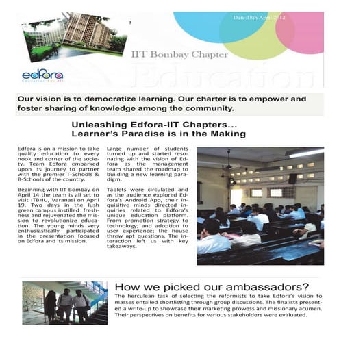 Edfora IIT Bombay Chapter - Newsletter
