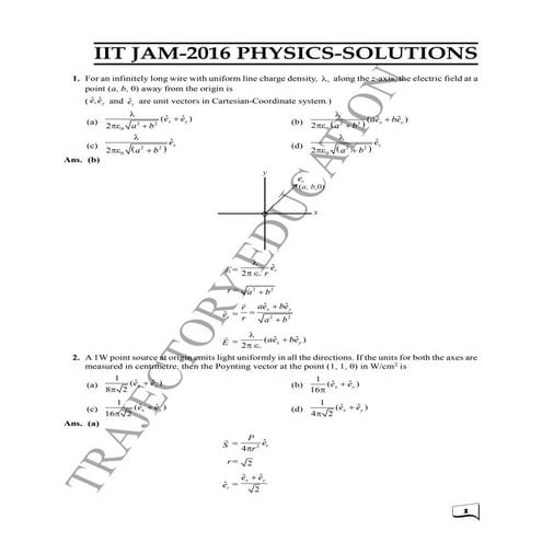 Iit jam 2016 physics solutions BY Trajectoryeducation | PDF | Physics ...