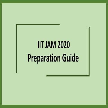 Iit jam preparation guide