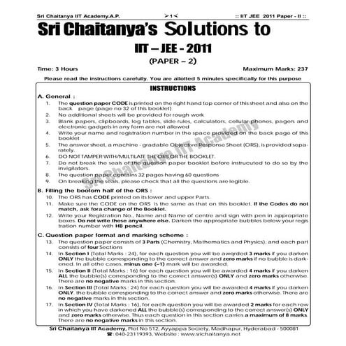 IITJEE 2011 paper2 solution