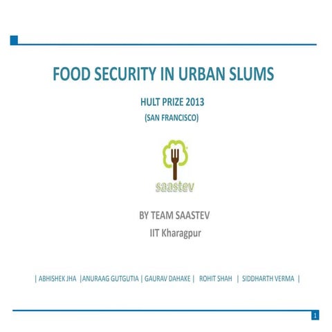 Hult prize presentation on food security in urban slums
