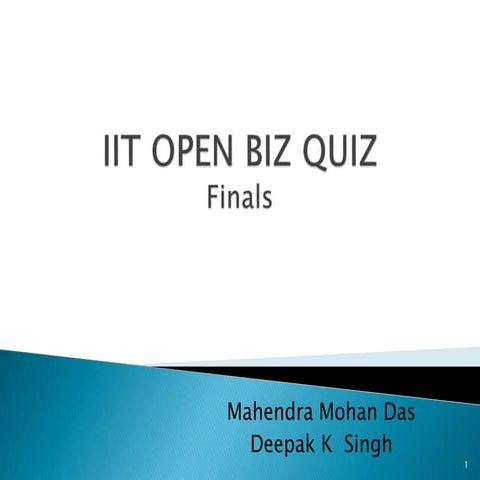 IIT (BHU) Biz Quiz finals