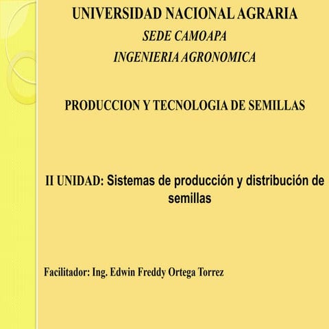 Sistemas de produccion de semillas