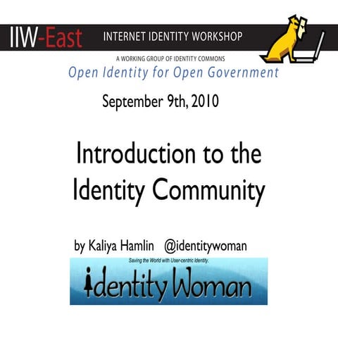 IIW-East Introduction to Identity Community