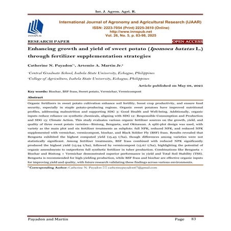 Enhancing growth and yield of sweet potato (Ipomoea batatas L.) through ...