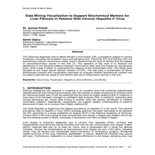 Data mining visualization to support biochemical markers for liver fibrosis i...