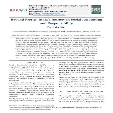 Beyond Profits: India’s Journey in Social Accounting and Responsibility