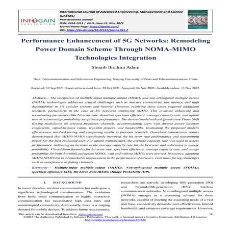 Performance Enhancement of 5G Networks: Remodeling Power Domain Scheme Throug...