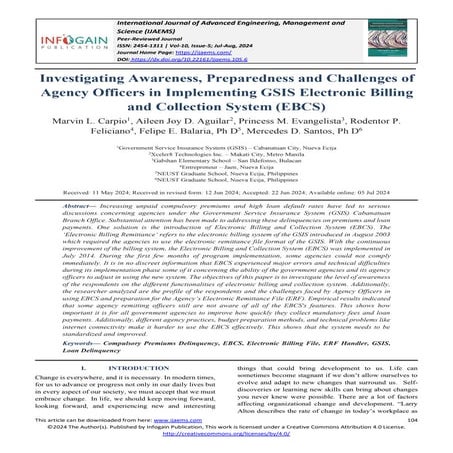 Investigating Awareness, Preparedness and Challenges of Agency Officers ...