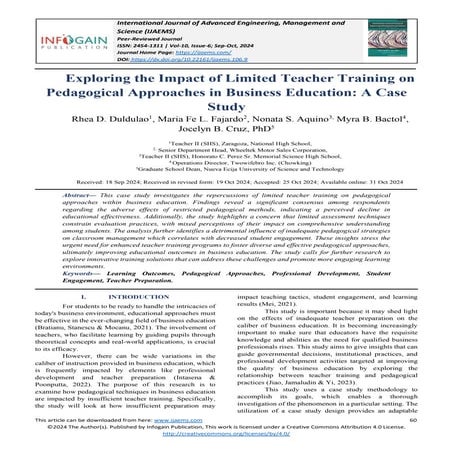 Exploring the Impact of Limited Teacher Training on Pedagogical ...