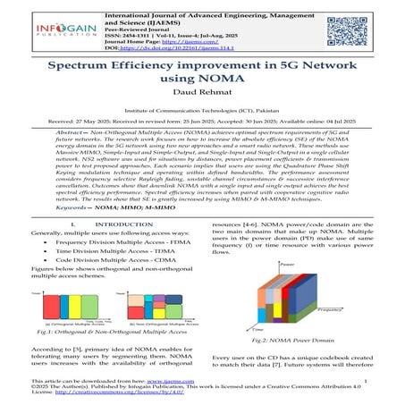 Spectrum Efficiency improvement in 5G Network using NOMA