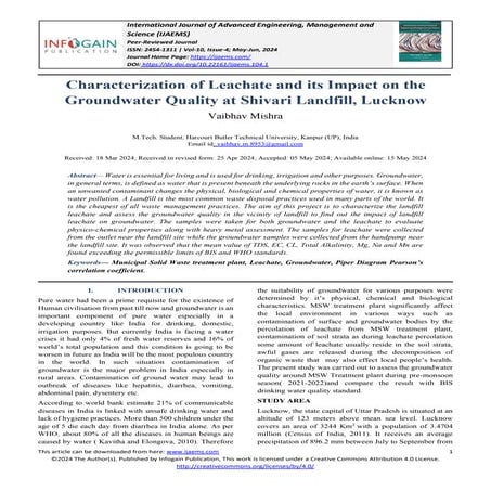 EFFECT OF LEACHATE ON GROUNDWATER | PDF