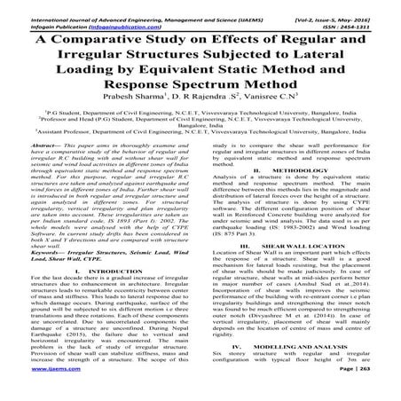 A Comparative Study on Effects of Regular and Irregular Structures Subjected ...