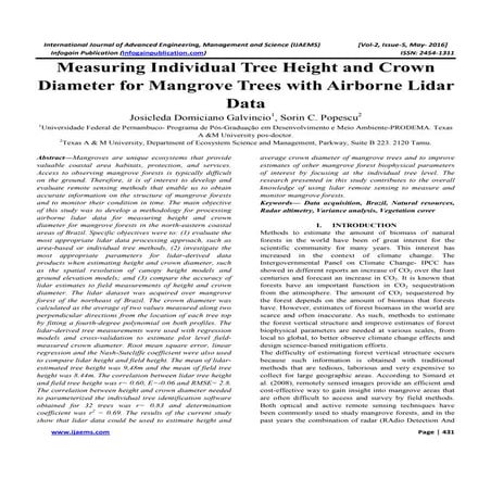 Measuring Individual Tree Height and Crown Diameter for Mangrove Trees ...