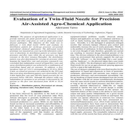 Droplet size and velocity characteristics of agricultural sprays | PPTX