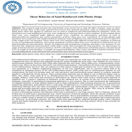 Shear Behavior of Sand Reinforced with Plastic Strips