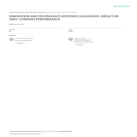 technology adoption and sme performance pdf | PDF