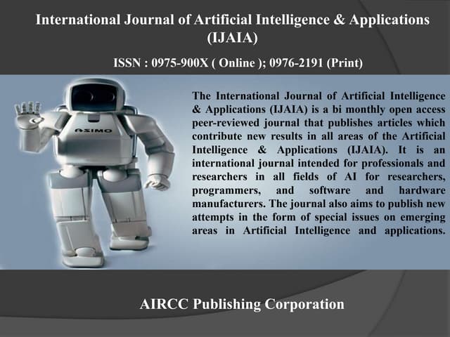 Call for papers - International Journal of Artificial Intelligence & Applications (IJAIA)