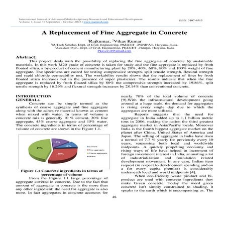 A Replacement of Fine Aggregate in Concrete | PDF