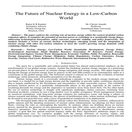 The Future of Nuclear Energy in a Low-Carbon World
