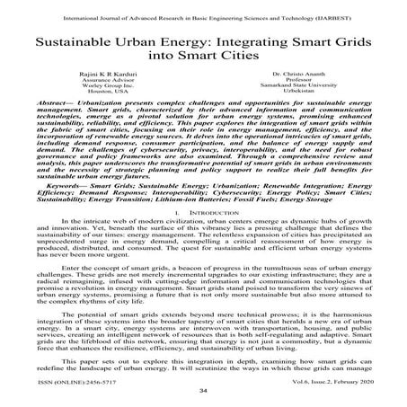 Sustainable Urban Energy: Integrating Smart Grids into Smart Cities