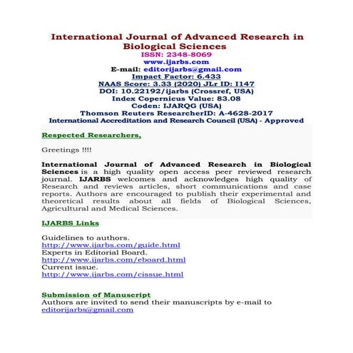 IJARBS - CALL FOR PAPERS - DECEMBER 2020
